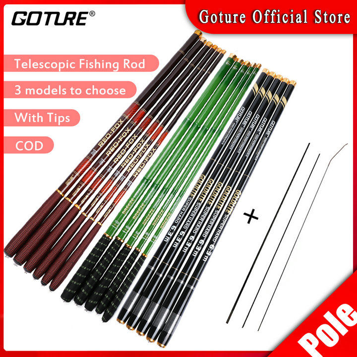 Goture RED-FOX/BREEZE/GOLDLITE Pole Stream Telescopic Fishing Rod Carbon  Fiber Ultra Light Carp Fishing Pole Tenkara Rod Tackle Accessories Can Be  Choose