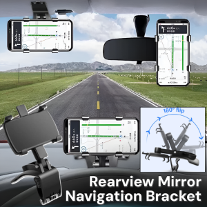 Car Multifunctional Mobile Phone Holder Car Phone Holder Dashboard Mount Rearview Mirror Navigation Bracket
