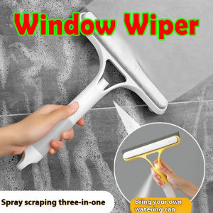 Multi-function Glass Wiper Spray Type Window Cleaning Brush Rubber Car Window Cleaner Window Mesh Screen Dust Removal Long Handle Cleaning Tools Home Automotive Multi Color
