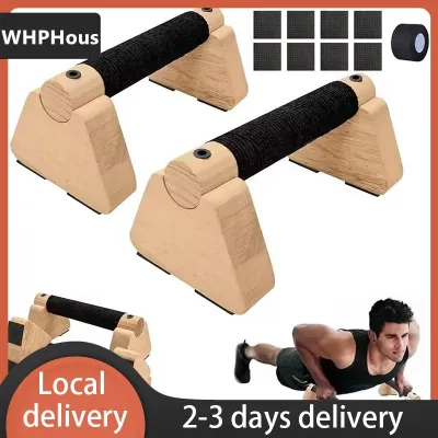 [COD] WHPHous Ship within 24 hours 1 Pair Wooden Push Up Bar Pair Home Workout Parallettes Durable Push-Up Stand Exercise Equipment For Hands