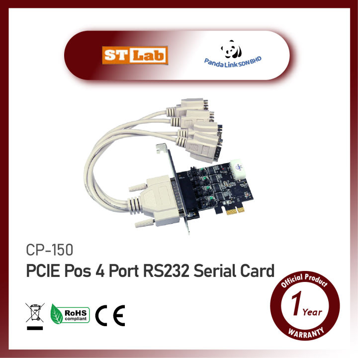 ST-LAB CP-150 RS-232 4-PORT PCIe Card with Power | Lazada