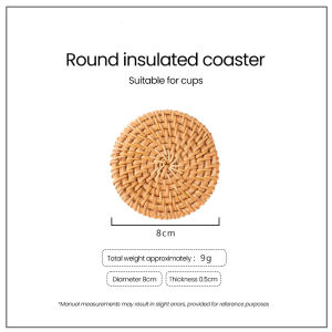 Rattan Coasters Round Cup Mat Natural Woven Placemat for Tea Set Coffee Table Dish Pad Home Decor