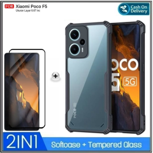 Promo Bisa ( COD ) 2IN 1 Full Soft Case POCO F5 X5 PRO 5G X3 PRO Casing Free Tempered Glass