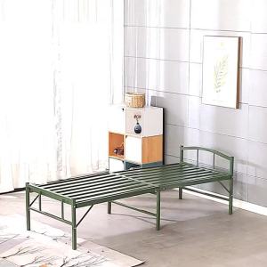 Foldable Single Bed Iron Bed Daytime Nap Bed Reinforced Iron Bed Home Leisure Furniture Metal Material