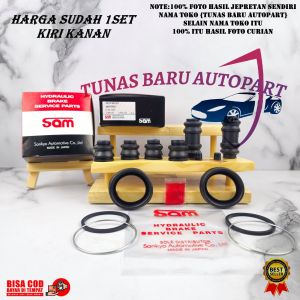 KIT KALIPER KARET CAKRAM BELAKANG MITSUBISHI PAJERO DAKAR 2016 SAMPAI 2019 1SET SAM PART MOBIL
