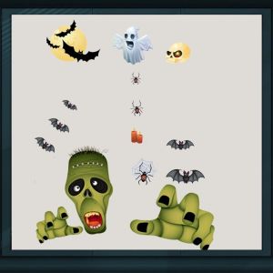 Decal trang trí dán tường HALLOWEEN COMBO- Hít tĩnh điện- Xác Ướp và các bạn trong đêm hội (3)