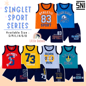 SETELAN SINGLET BAJU ANAK COWOK 1-8 TAHUN "SPORT SERIES" / SETELAN BAJU ANAK KELFI