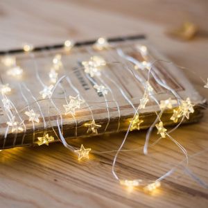 HOUCHU 10/20/40 LED Star Light String Battery Powered PVC Copper Wire Starry Light Decor Lights Anti-Freezin Fairy Lights Christmas