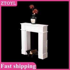 ZTOYL💝 1Pcs Dollhouse Miniature European-style Home Living Room Cabinets American Retro Storage Fireplace Background Decor Furniture