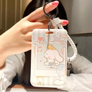 Christmas gifts Sanrioed Anime Cinnamoroll Id Bus Subway Bank Card Cartoon Cute Student Cover Name Tag Lanyard Pendant Girl Kawaii Hellokittys
