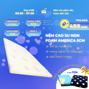 Nệm cao su non (Foam) mát xa America trải sàn đủ size dày 5cm - Êm ái và mềm mại Ngủ Ngon Nha