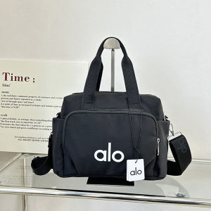 ALO Multi‑Pocket Boxy Handbag For Women Nylon Material Dual Top Handles Removable Wide Sling Strap Light‑weight Carry Bag For Shopping And Commute