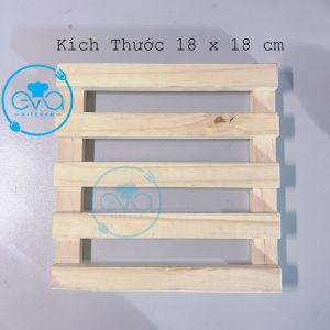 Rế Lót Gỗ Vuông / Tấm Lót Bàn Ăn Gỗ Kiểu Dáng Pallet Cách Nhiệt 20cm