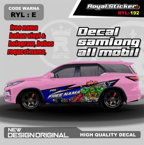 RYL 192-STIKER DECAL MOBIL KIJANG BRIO PANTHER VELOZ ACCORD ERTIGA TERIOS GRATIS CUSTOM NAMA