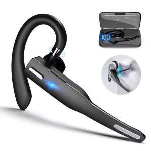Beiziye Business Hanging Bluetooth Earphones with Noise Cancellation for Calls Equipped with Microphone and Bluetooth Charging Case