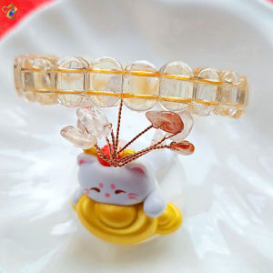 Collection Grade Natural Brazil Citrine Shou Pai Bracelet