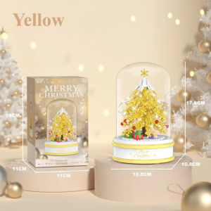Christmas Tree Music Box With Light DIY Building Blocks Assembly Xmas Creative Desktop Ornament Gift