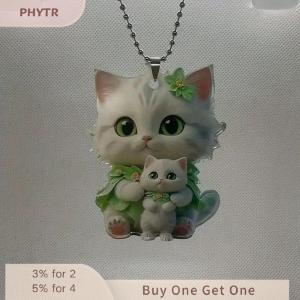 【จัดส่งภายใน 2-3 วัน】 จี้ห้อยตกแต่งกระจกมองหลังรถกระเป๋าเป้สะพายหลังรูปแมวเครื่องประดับอะคริลิคแขวน2D ภายในรถงานฝีมือทำมือ