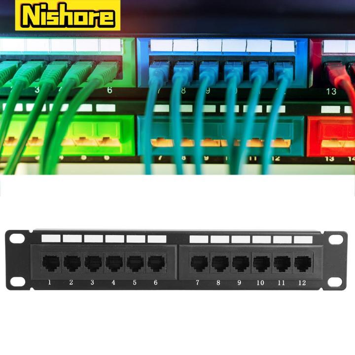 CAT6A Cable Rack 12Port Cable Rack UTP Patch Panel Ethernet Connections ...