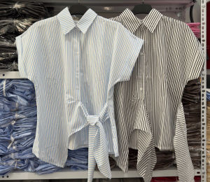 Áo sơ mi kate sọc cột tà chéo basic tôn dáng sang chảnh thiết kế tạo điểm nhấn sang trọng  trẻ trung phù hợp nhiều dịp