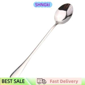 SHNGki Long Handled Stainless Steel Coffee Spoon Ice Cream Dessert Tea Spoon For Picnic Kitchen Accessories Spoon Coffee Bean