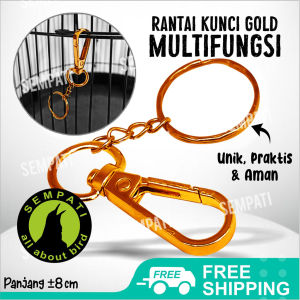 SEMPATI Kunci Pintu Sangkar Kandang Burung Besi Pengait Pintu Sangkar Kandang Burung Anjing Kucing Keychan Gantungan Kunci Rantai Besi Pengaman Gembok Pintu Sangkar Kandang Burung Anjing Kucing Kelinci Sugar Glider