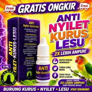 SEMPATI Anti Nyilet Kurus Lesu Merek Sempati Obat Burung Sakit Berat Badan Turun Gangguan Pencernaan Bulu Ngembang Untuk Burung Lovebird Kacer Murai Kenari Pleci Kolibri Anis Dll SMPANYK