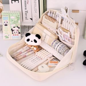 FEELINGS 90 Degree Large Opening Pen Bag Round Zipper Large Capacity Pencil Case Multifunctional 12-Layer Pencil Box Student