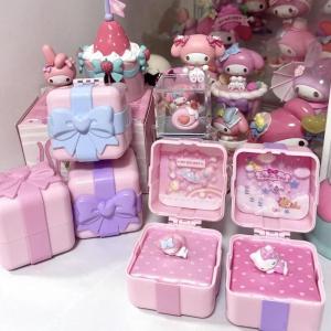 Sanrio Hello Kitty Kawaii Ring with Box Cartoon Anime Character Accessories Girls Best Friends Birthday Commemorative Gift