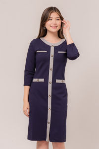 RIMINI - Dress Wanita Casual Berlengan Stretch Press Body S-XL- Neave Dress 85646