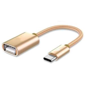 Double Interfaces OTG Cable Portable OTG Adapter with Aluminum Housing Data Transfer Cable 150mm Length for Phones Tablets