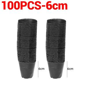Polocat 100/50PCS Thickened Seedling Bag with Holes Plastic Flowerpot Flower Plant Breathable Container Garden Vegetable Planting Pots