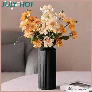 [JULYHOT] แจกันพลาสติกเหมือนเซรามิกลายทางสำหรับตกแต่งดอกไม้แจกันดอกไม้เล็กๆที่จัดแสดง