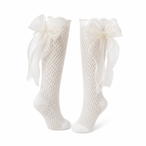DOWNA Nơ Tất cao đến đầu gối Ruffle Viền ren Tất trẻ em ren Ngọt ngào  Vớ công chúa Lolita Bé gái