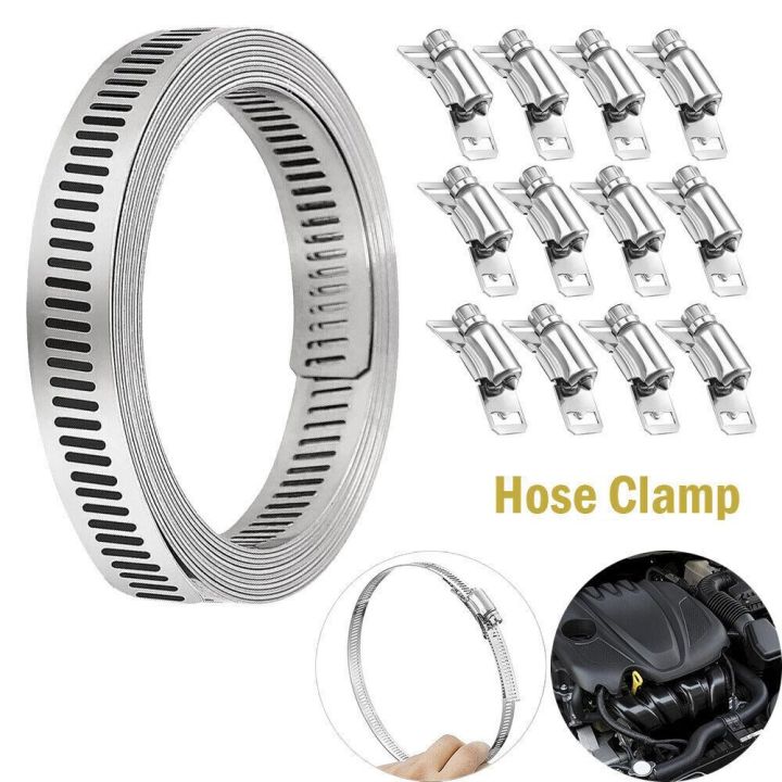 MISUPS 304 Stainless Steel Hose Clamp Strap with Fasteners Adjustable