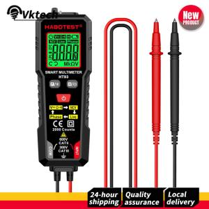 HT93 มัลติมิเตอร์ดิจิตอล TRMS 2000 นับเครื่องทดสอบความต้านทานแรงดันไฟฟ้า AC / DC แบบอัตโนมัติพร้อมเครื่องทดสอบแรงดันไฟฟ้า NCV Ohm เครื่องวัดไฟฟ้า Backlit LCD ทดสอบลวด