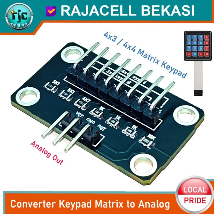 Module Converter Keypad Matrix 4x4 4x3 to Analog Out 1pin Penghemat GPIO Arduinoo