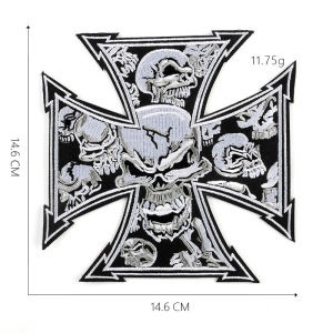 Skull Finger Ghost Head Embroidery Patch Computer Emboridery Label Badge Patch Clothing Accessories