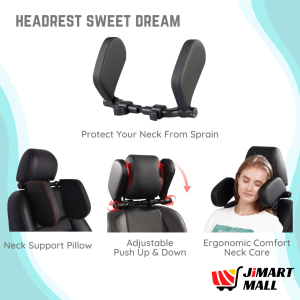 SWEET DREAM CAR HEADREST Neck Protector Adjustable Pillow Neck Support Ergonomic Comfort Car Seat Neck Care Head Rest Kereta 汽车座椅枕头 Axia Myvi Bezza Alza Waja Saga Wira Persona Iriz Aruz Ativa Viva