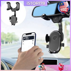 flash saleISTORREARVIEW MIRROR CAR PHONE HOLDER/ REVERSE MIRROR DRIVING MOBILE CLIP /PEMEGANG TELEFON KERETA Rearview Mirror Phone Holder READY STOCK