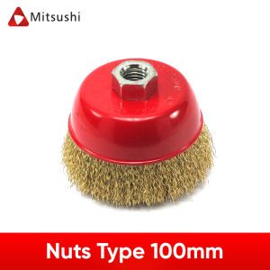 Mitsushi 4 Inches Wire Wheel Brush Twisted Knotted Wire Cup Brush for Angle Grinder Rust Removal Heavy Cleaning Rust Stripping and Abrasive