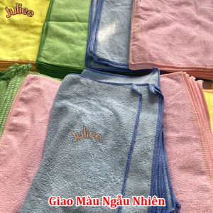 Khăn Lau Xe Ô Tô Cao Cấp 4 MÀU 40x38CM KHÔNG RA MÀU - Khăn Lau Xe Siêu Thấm Hút Khăn Lau Bếp Lau Bàn Lau Kính Khăn Lau Đa Năng JULIEE
