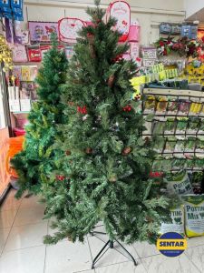 180CM(6FT) Christmas Mixture With Pine Cone & Red Berries Deluxe New Combo Pine Christmas Tree【最新款】松果红果混合茂密自动圣诞树