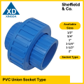 XINGDA PVC Union, Socket type (1/2" , 3/4" , 1" , 1-1/4" , 1-1/2" , 2"). 