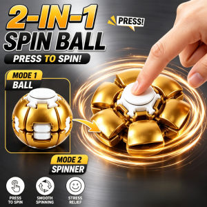 Metallic Finish Press Spin Ball Fidget Spinner Interactive Stress Relief Toy for Kids Adults