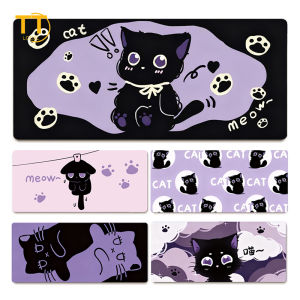 Tri-Town Cute Cat Mouse Pad Keyboard Cabinet Mause Laptops Gamer Pc Gaming Accessories Rubber Mat Mausepad Deskmat Mousepad Mats