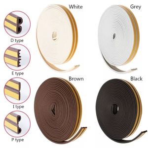HCCM 6M Doors Window Soundproof Seal Strip Self-Adhesive Rubber Foam Adhesive Strip Avoidance Rubber Seal
