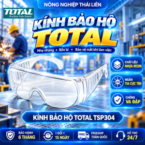 Kính bảo hộ TOTAL TSP304 Kính chống bụi trong suốt chống hơi sương bảo vệ an toàn cho mắt