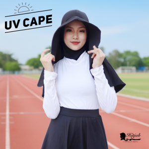 Hitjab - UV Cape Flare Hat Kerudung Anti Matahari Olahraga Jalan Sore Jogging Bersepeda Padel 0063