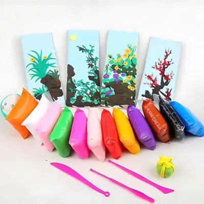 (PAKET 10 SET) RJ Clay Polymer Mainan Anak Edukasi Slime Clay Dough Colour Play